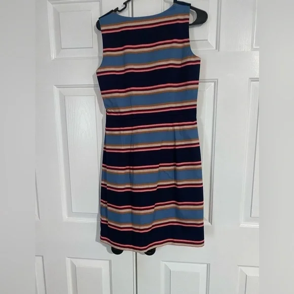 Tommy Hilfiger Pink/Blue/White Striped Sleeveless Midi Dress-size 6 - Picture 2 of 5